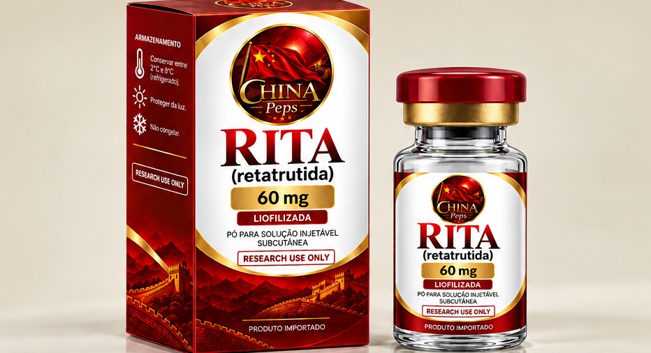 Embalagem e frasco de RITA (retatrutida)